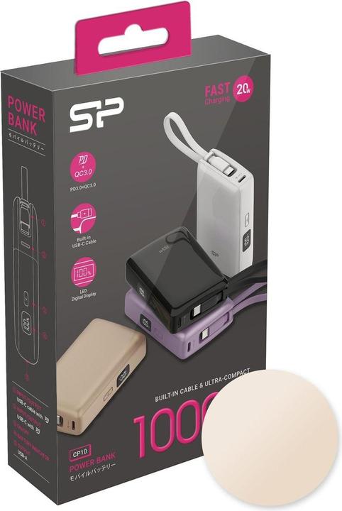 Produktbild Silicon Power Powerbank CP10 10000 mAh Rotgold (10000 mAh, 12 W, 37 Wh)