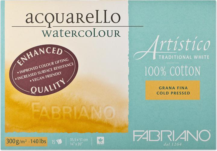 Image du produit Fabriano Aquarelblock (350 x 510 mm, Blanc)