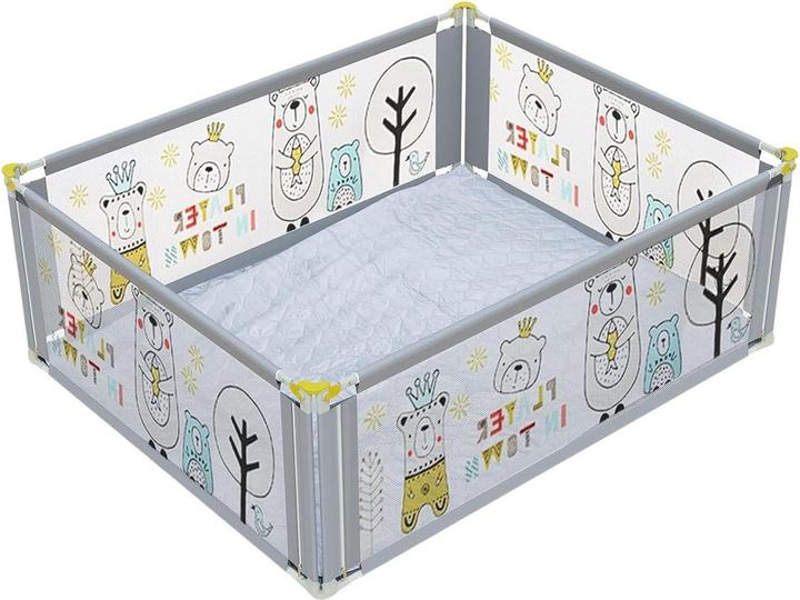 Milkii Laufgitter/ Laufstall + Spieldecke, Bären (150 x 180 cm) (180 cm, 150 cm)