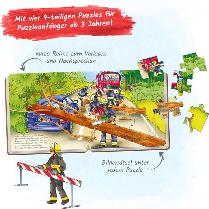 Produktbild Puzzlebuch Feuerwehr (9 Teile)