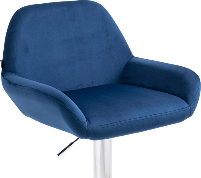 Produktbild CLP Barhocker Braga Samt chrom, blau