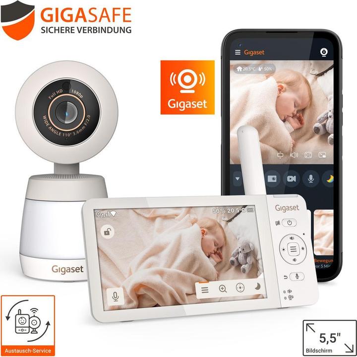 Produktbild Gigaset Baby 700 Connected CH Version (Babyphone mit Kamera, 300 m)