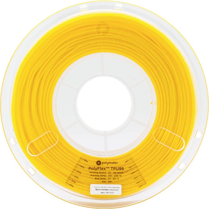 Polymaker PD01010 PolyFlex TPU-95A Filament TPU flexible 2.85 mm 750 g Yellow 1 S (TPU, 2.85 mm, 750 g, Yellow)