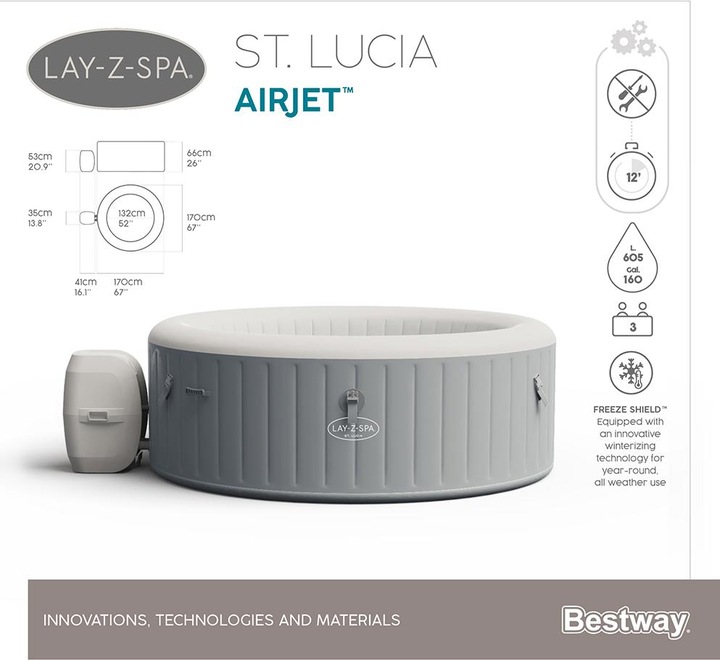 Produktbild Bestway Lay-Z-Spa St. Lucia AirJet (3 Pers.)