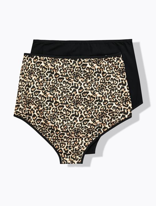 Produktbild Ulla Popken Bellieva-Taillenslips, 2er-Pack, Muster/Farbe, Baucheinsatz (54)