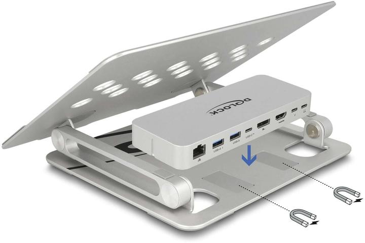 Immagine prodotto Delock Supporto per tablet e notebook con docking station integrata (USB-C, 8 porte)