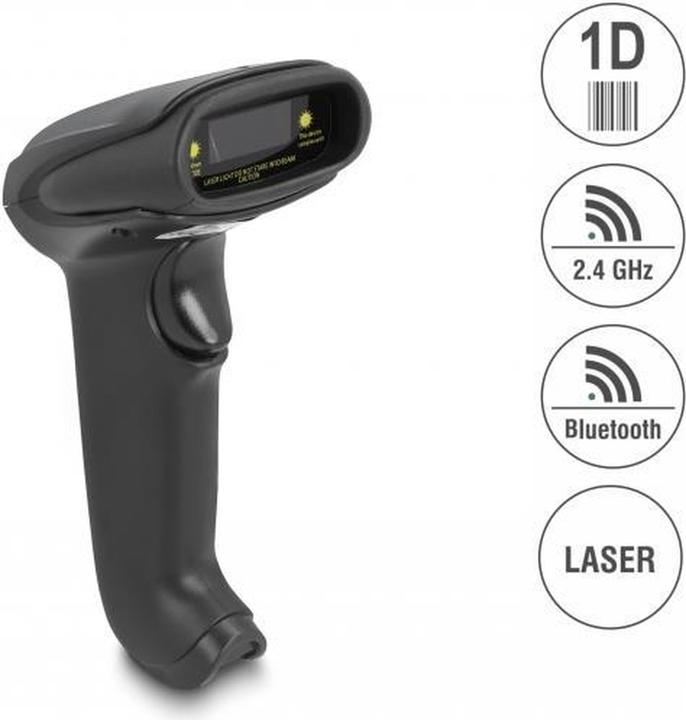 Immagine prodotto Delock Scanner di codici a barre laser 1D per 2,4 GHz, Bluetooth o USB (Codici a barre 1D)