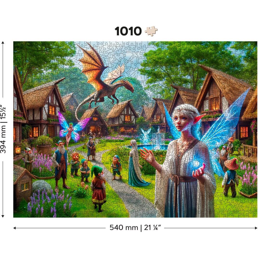 WoodenCity WOODEN CITY Fantasy Village 1000 Wooden Puzzle Jigsaw Puzzle with unique shapes (1000 pezzi)