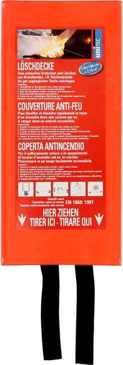 Immagine prodotto Unitec Coperta antincendio in fibra di vetro 120 x 180 cm