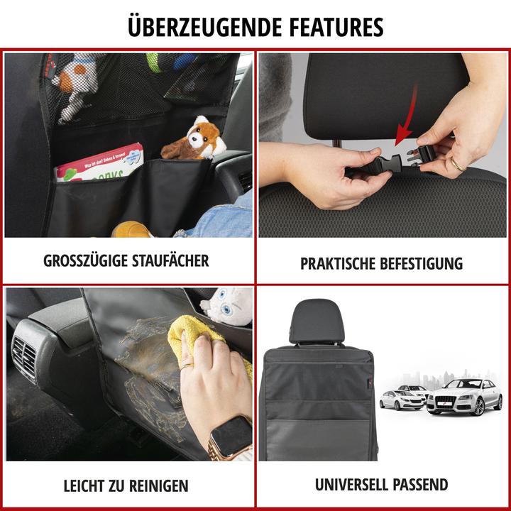 Image du produit Walser Organiseur de siège de voiture Organiseur de protection de dossier et de marchepied, Organiseur de