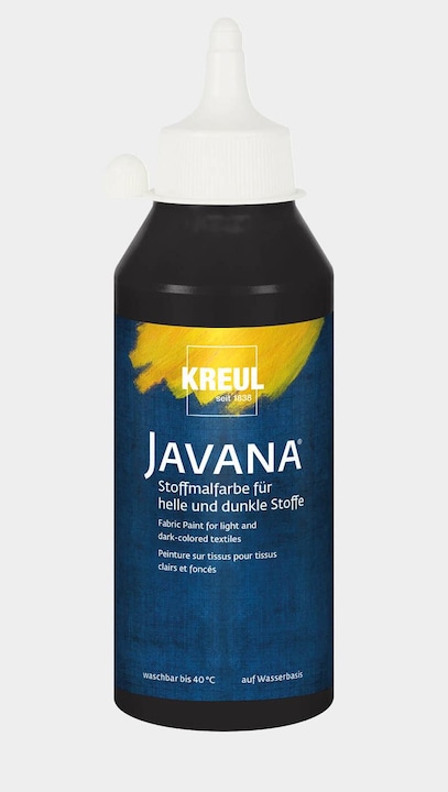 Actual product image Kreul Javana fabric paint for light and dark fabrics, 250 ml (Black, 250 ml)
