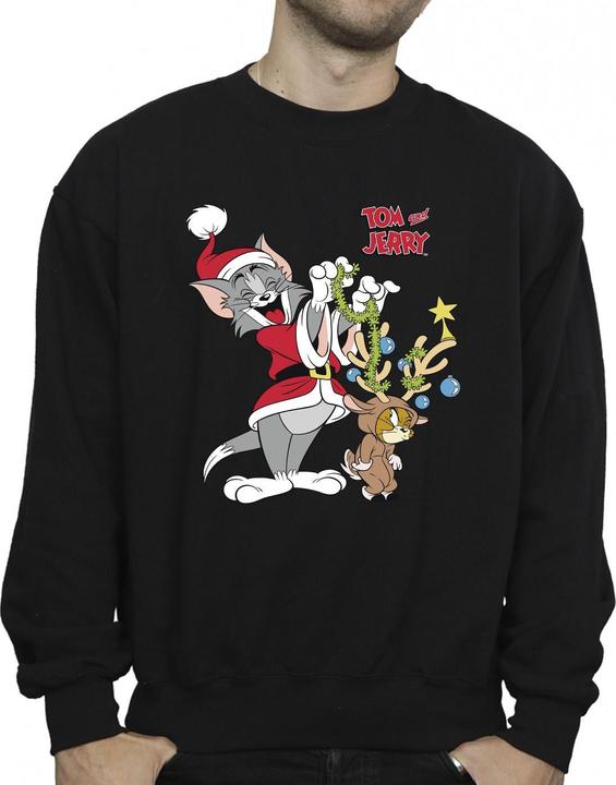 Actual product image Tom & Jerry Mens Christmas Reindeer Sweatshirt (M)