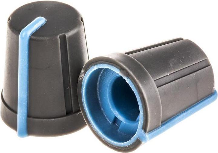 Produktbild RS PRO Drehknopf D-Achse 6,35mm Soft-Touch blau