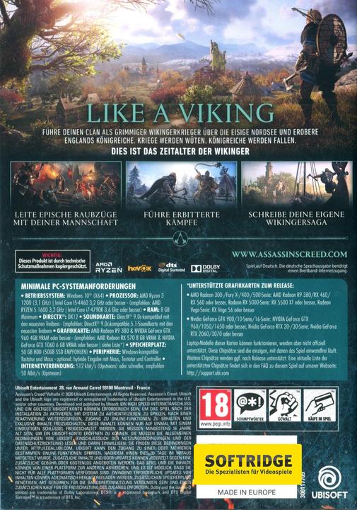 Actual product image Ubisoft Assassin's Creed Valhalla (PC, DE)