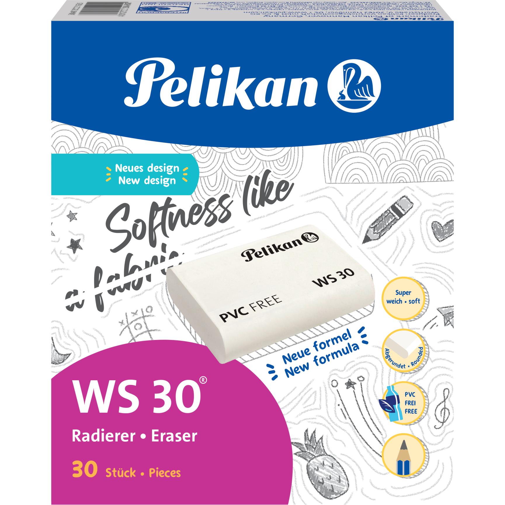 Pelikan, Korrekturmittel, Kunststoff-Radierer WS 30, weiá