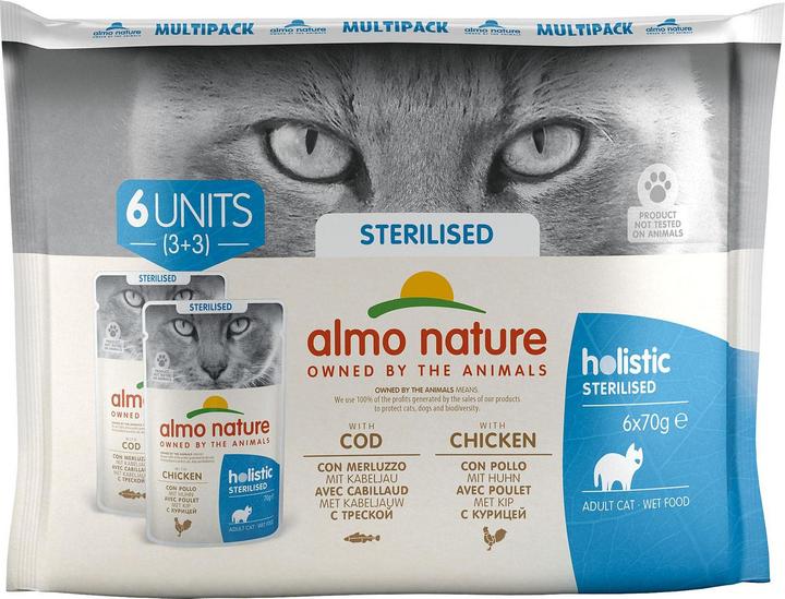 Almo Nature Steril. Kabel.+Huhn 6x70g (Adult, 6 Stk., 420 g)