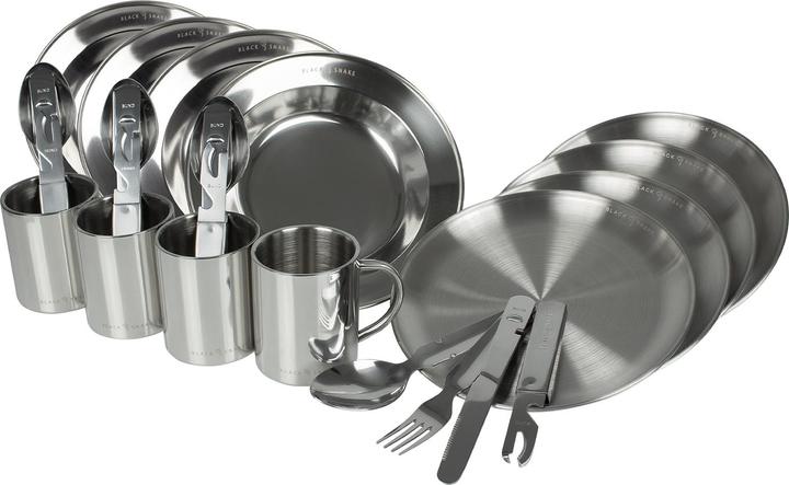 Produktbild Black Snake tiefer Teller, flacher Teller, Tasse, Essbesteck