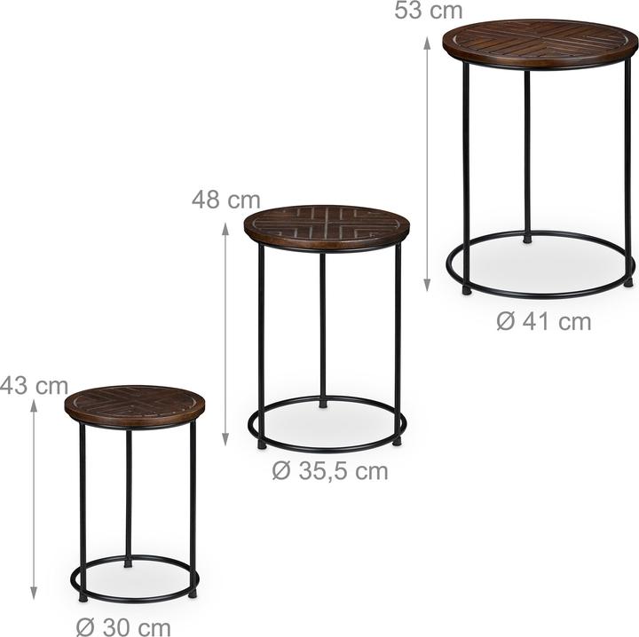 Produktbild Relaxdays 3-tlg. Satztisch-Set