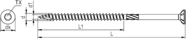 Actual product image Reisser RETINOX 2 plus chipboard screws, flat countersunk head, TX drive, partial thread, 4.0 x 50, (200 Screws per piece)