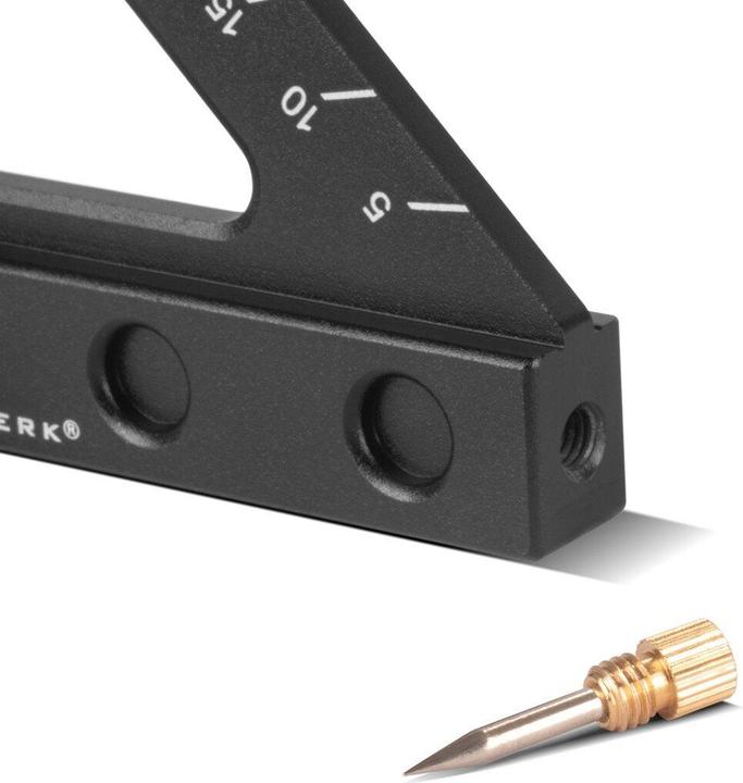 Actual product image Stahlwerk Angle triangle with stop and marking needle Aluminium