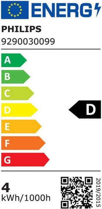 Energy Label Philips Lamp (E27, 3.40 W, 470 lm, 1 x, D)