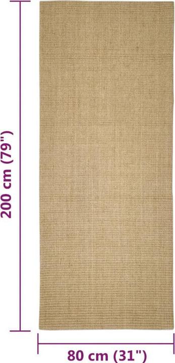 Produktbild vidaXL Sisalteppich (200 cm, Hellbraun)