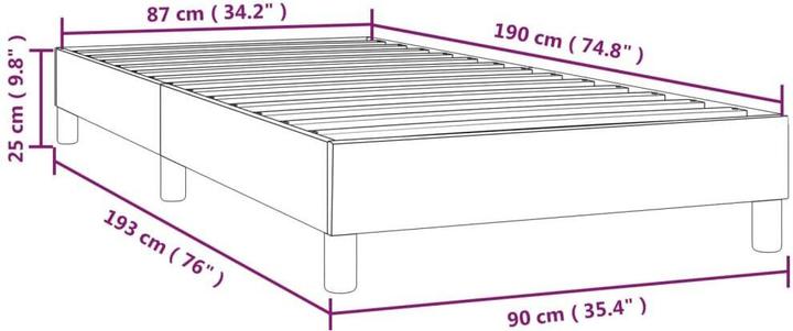 Image du produit vidaXL Boxspringbettgestell (90 x 190 cm)