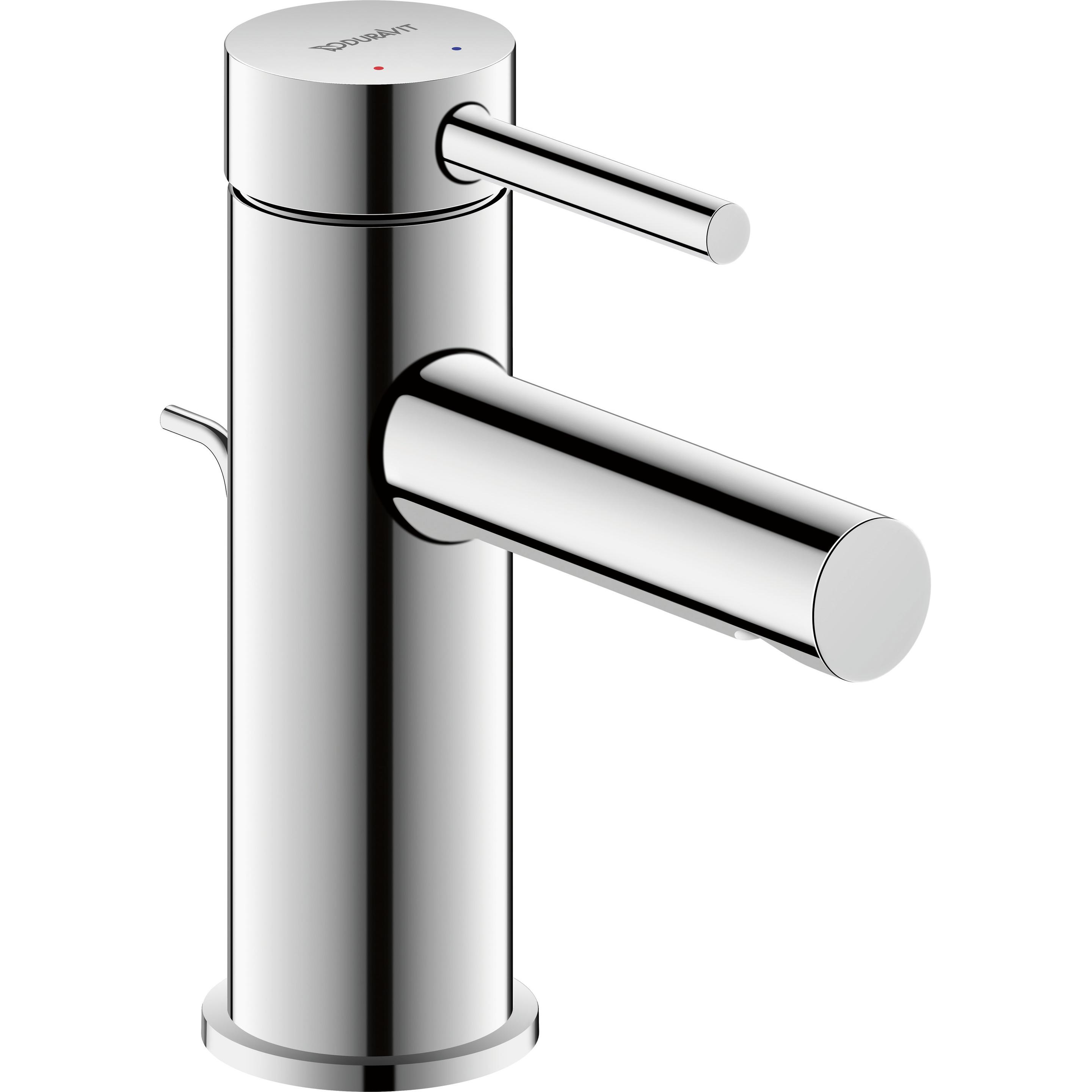 Duravit, Badarmatur, Circle Einhebel-Waschtischmischer S MinusFlow, mit Ablaufgarnitur, Ausladung 100 mm, Chrom