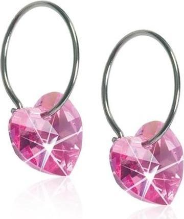 Blomdahl Orecchino NT Ring 14mm Heart 10mm Rose C8 1 Paar (Natur-Titan)
