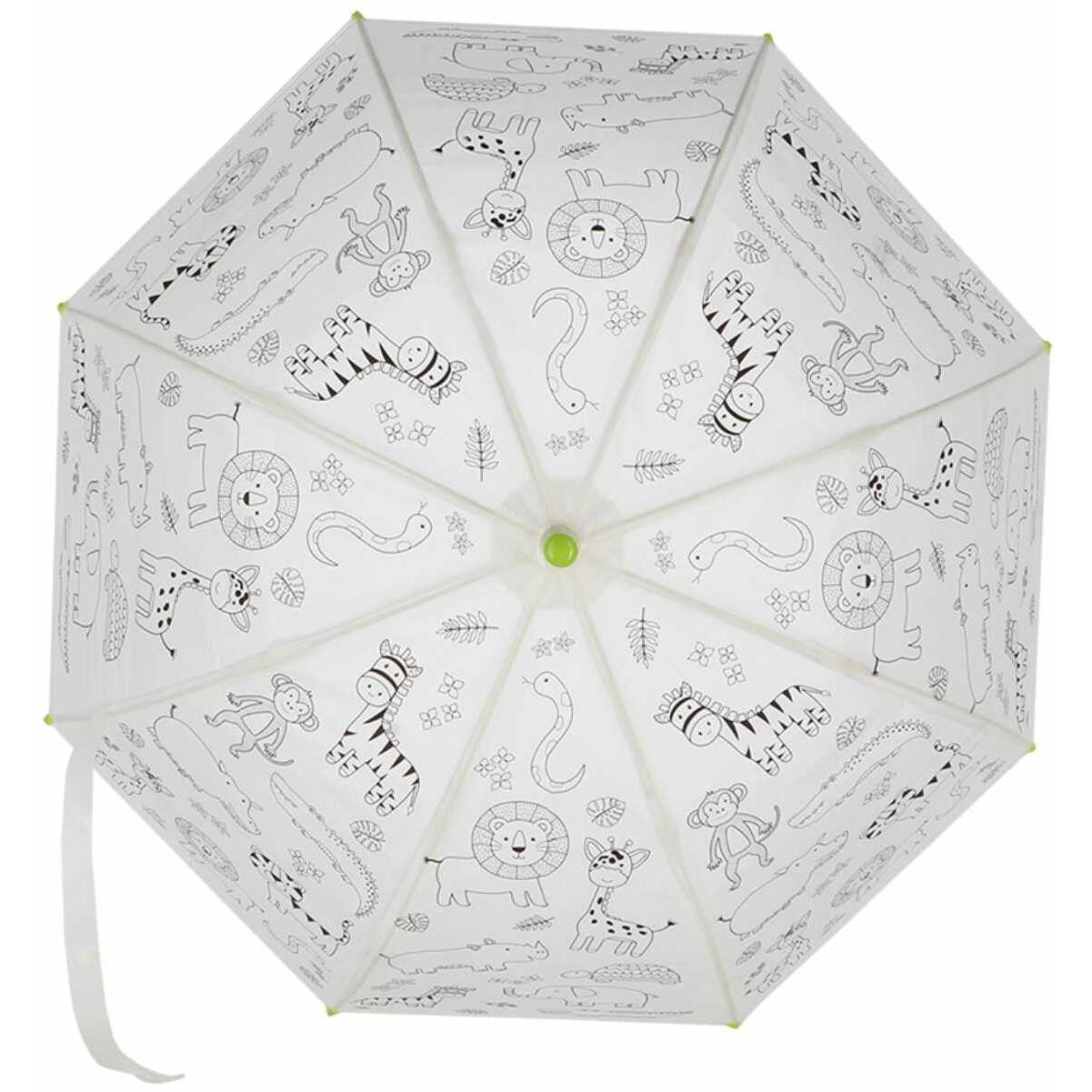 Thumbnail - Esschert Design, Unisex, Regenschirm, Ausmal-Regenschirm "Dschungel, Grün