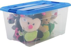 Actual product image Iris Clear NTB Storage Box 45.0 l transparent, blue 39.5 x 57.5 x 30.5 cm (45 l)