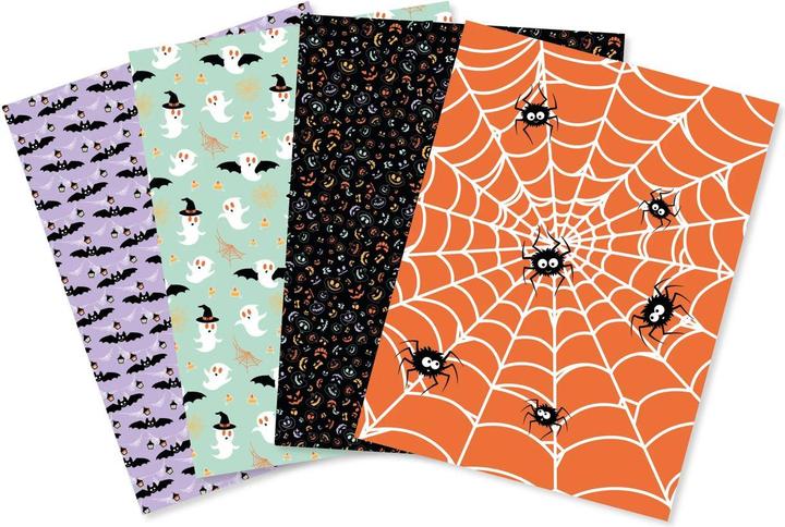 Produktbild Décopatch Pocket Hot-Foil Collection "Halloween Spinnen und Fledermäuse", 4er Set, 30 x... (30 x 40 cm)
