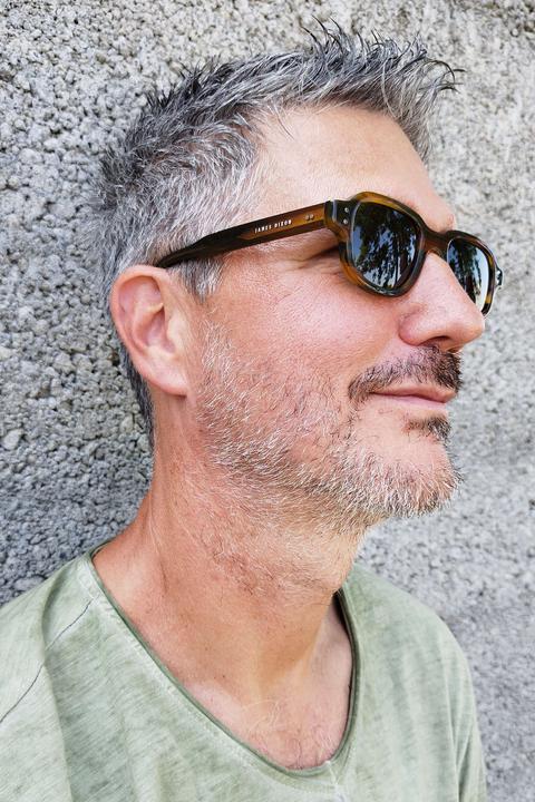 Immagine prodotto James Dixon Gestreift/Grün – Warwick – Rechteckig – Acetat – Sonnenbrille