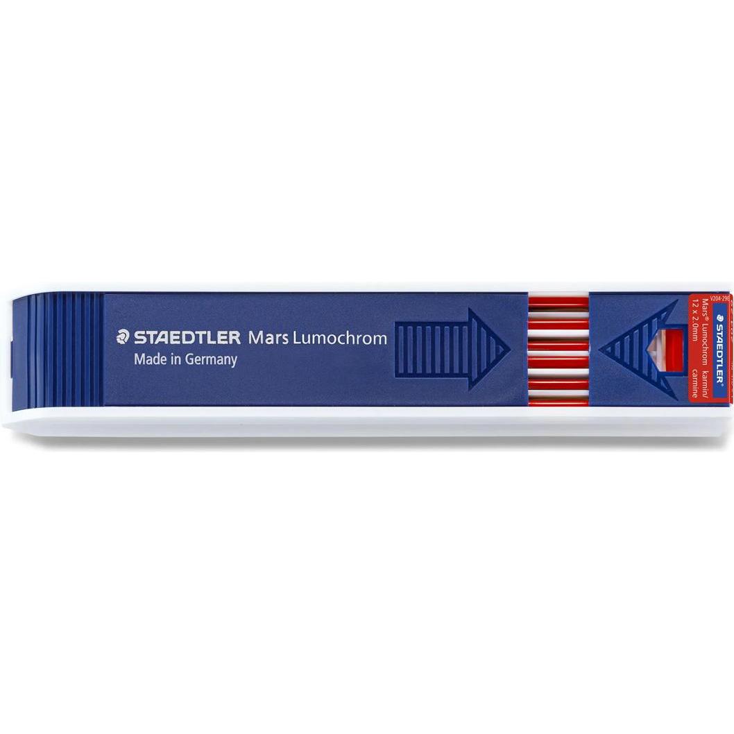 Staedtler, Bleistift, Mars Lumochrom 204 Zeichenmine, Einzelprodukt, karminrot (2 mm, HB, 12 x)