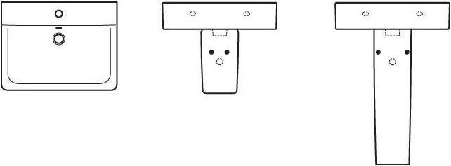 Actual product image Ideal Standard Connect Cube Wash basin 650mm E7729, 1 tap hole (460 mm, 650 mm)