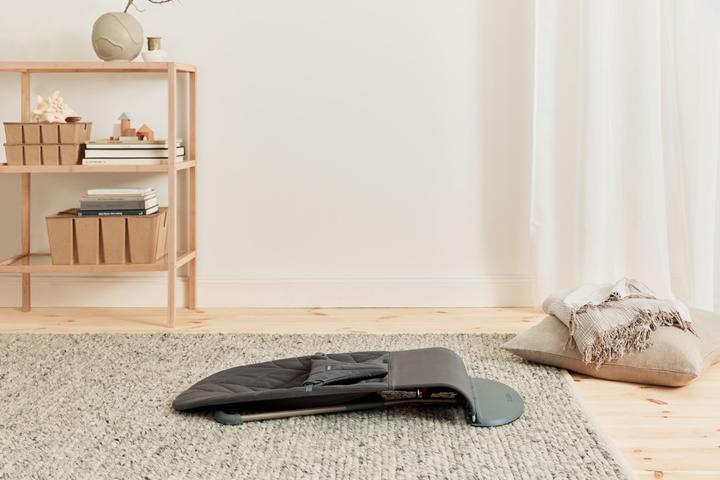 Actual product image BabyBjörn Bliss Woven Bundle - Baby Bouncer + Toy, Anthracite/Googly Eyes