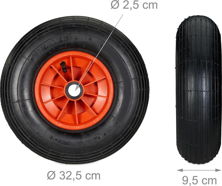 Image du produit Relaxdays Roue de brouette caoutchouc, 200 kg