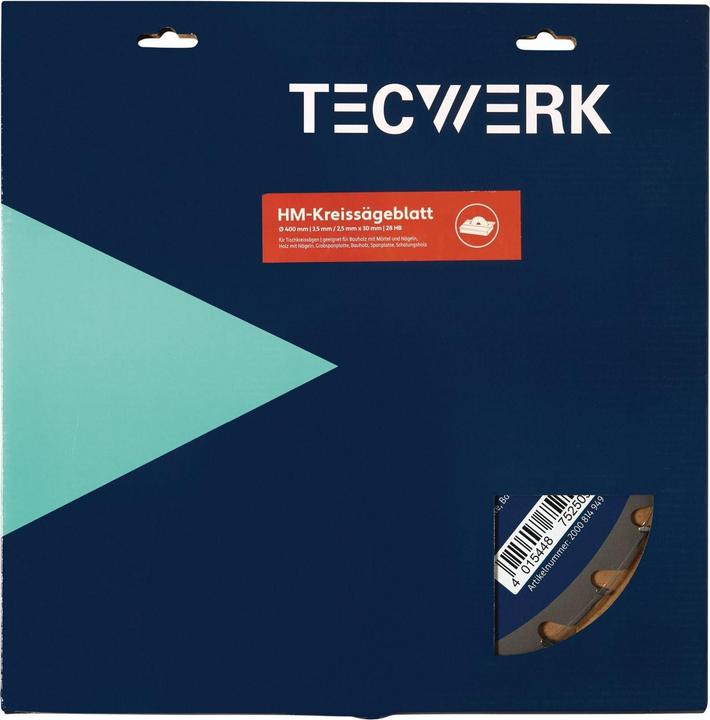 Immagine prodotto Tecwerk Tischkreissägeblatt Aussen-Ø 500 mm Zähnezahl 36 HB Bohrung 30 mm Schnittbreite 3,8 mm