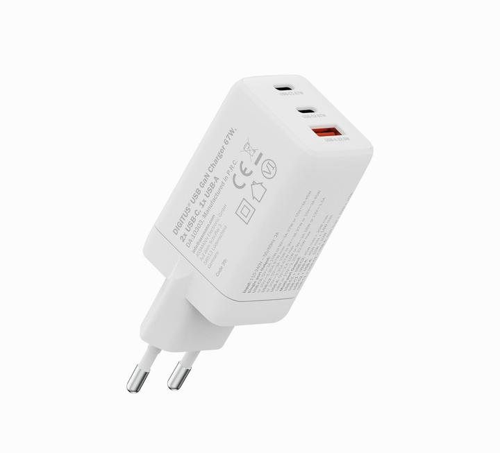 Productafbeelding Digitus USB GaN Charger 67W, 2x USB-C, 1x USB-A (67 W, 3 ports)