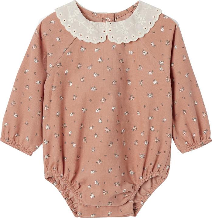Actual product image Vertbaudet Baby Kurzoverall aus geblümtem Feincord mit besticktem Kragen (74)