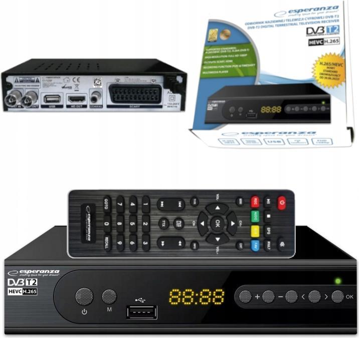 Produktbild Esperanza EV106R TV set-top box Cable Black (DVB-T2)