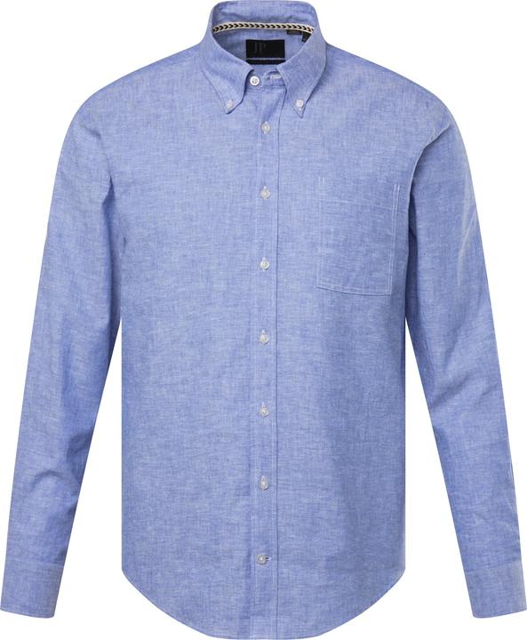 Image du produit JP1880 Chemise en lin mélangé. Manches longues et col à pointes boutonnées - coupe Modern Fit (4XL)