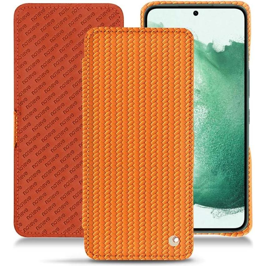Noreve Lederschutzhülle horizontal (Samsung Galaxy S22+ 5G), Smartphone Hülle, Orange