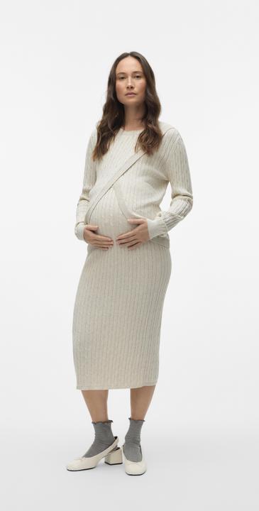 Produktbild Mamalicious Normal geschnitten Rundhals Gerippte Ärmelbündchen Strickoberteil Gestricktes Oberteil