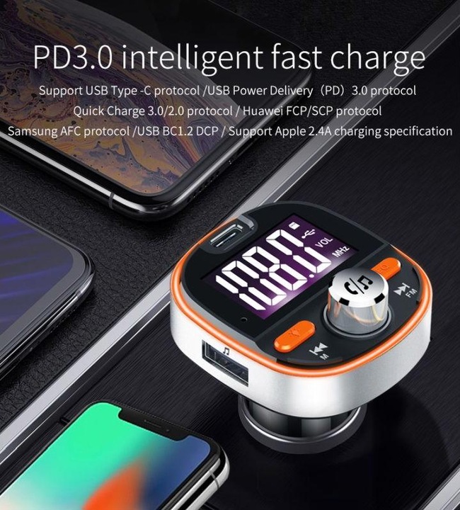 Actual product image Matsmobile M220001 FM Transmitter, Car Charger