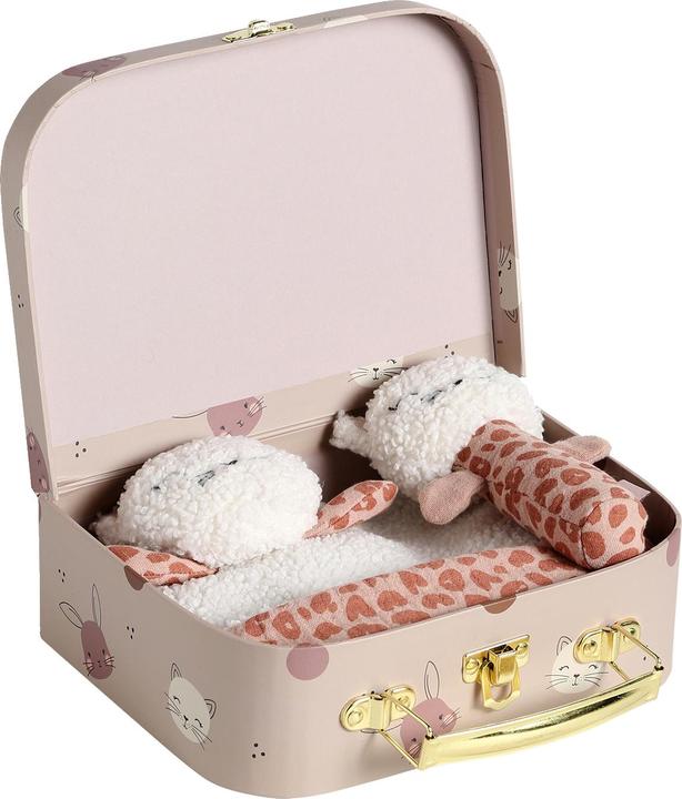 Actual product image Vertbaudet Baby gift set: soft cat & rattle in a suitcase