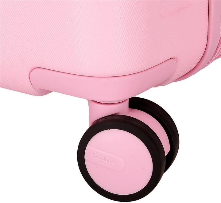 Actual product image Pepe Jeans Light Pink Suitcase Set with Wheels and TSA Lock
