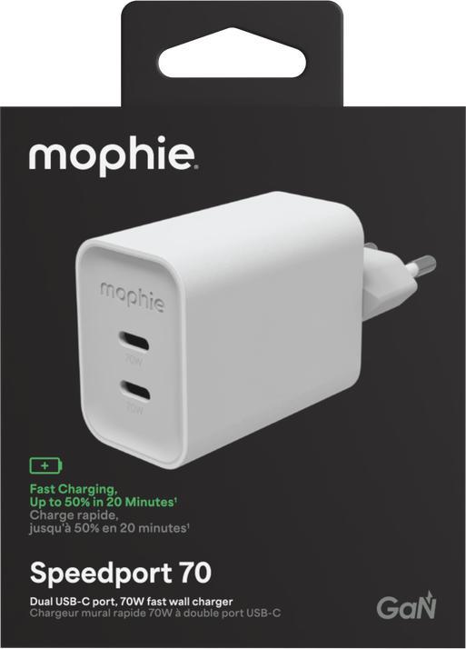 Actual product image Zagg mophie Netzteil GaN 70W 2x USB-C 2026 weiss (70 W, 2 ports)