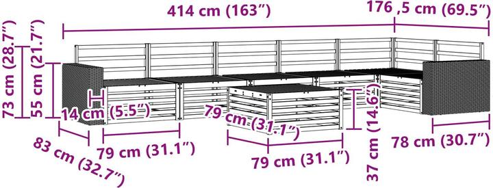 Produktbild vidaXL Outdoor-Sofa