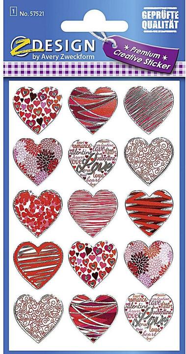 Actual product image Avery Hearts (15 Sticker)